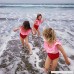 Zaaale Mom and Daughter Swimsuit Two Piece Off Shoulder Ruffled Flounce Crop Bikini Top High Waist Bottoms Mom B07BVL3KPG